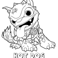 Desenho de Hot Dog com língua pra fora para colorir
