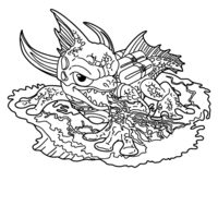 Desenho de Spyro de Skylanders deitado para colorir