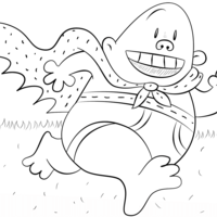 Desenho de Capitão Cueca correndo para colorir