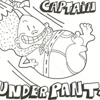 Desenho de Capitão Cueca caindo para colorir