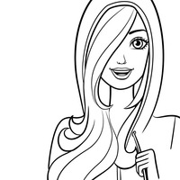 Desenho de Barbie com blusa de capuz para colorir