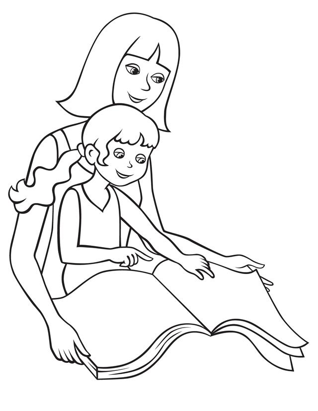 Mamae e filha lendo historinha