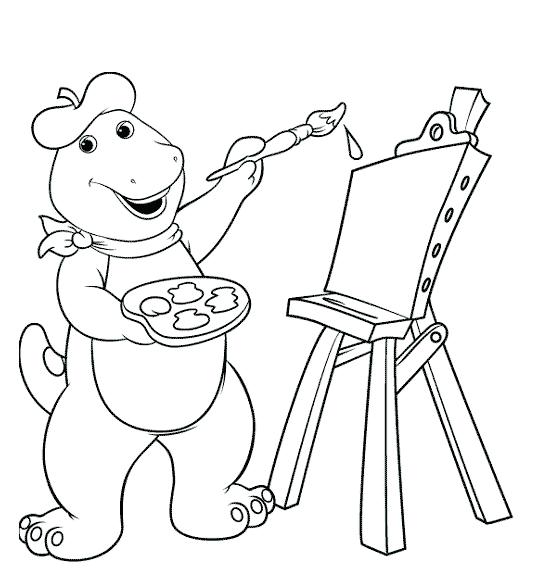 Barney pintando quadro