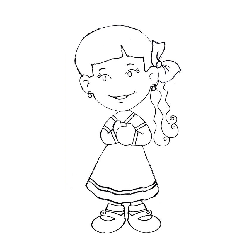 Desenho de Menina na adolescência para colorir Tudodesenhos