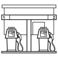 Desenho de Posto de gasolina para colorir