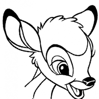 Desenho de Cabeça de Bambi para colorir