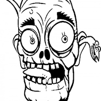 Desenho de Cabeça de zumbi para colorir