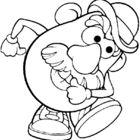 Desenho de Sr Cabeça de Batata pronto pra correr para colorir