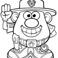 Desenho de Sr Cabeça de Batata xerife para colorir