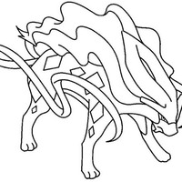 Desenho de Suicune Pokemon para colorir