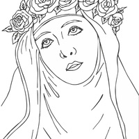 Desenho de Santa Rosa de Lima para colorir