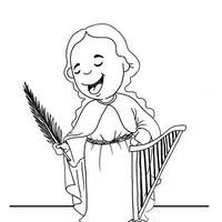 Desenho de Santa Cecília para colorir