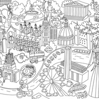 Desenho de Pontos turísticos de Paris para colorir