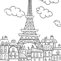 Desenho de Torre Eiffel para colorir