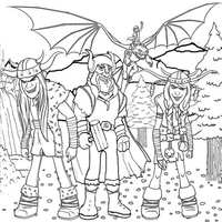Desenho de Amigos vikings de Como treinar seu dragão para colorir