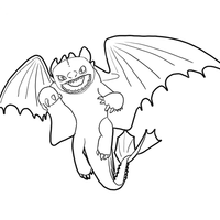 Desenho de Dragão Banguela voando para colorir