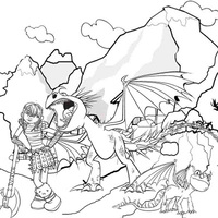 Desenho de Filme Como treinar seu dragão para colorir