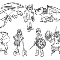 Desenho de Personagens de Como treinar seu dragão para colorir