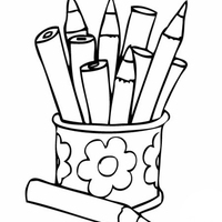 Desenho de Cestinha de lápis para colorir