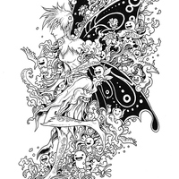 Desenho de Doodle Invasion borboleta para colorir