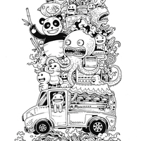 Desenho de Doodle Invasion carro para colorir