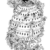 Desenho de Doodle Invasion colmeia para colorir