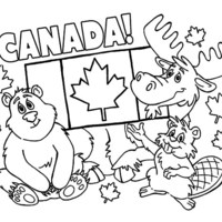 Desenho de Animais do Canadá para colorir