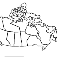 Desenho de Mapa do Canadá para colorir