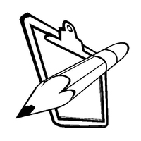 Desenho de Prancheta e lápis para colorir