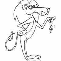 Desenho de Leão segurando ratinho para colorir