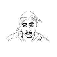 Desenho de Tupac rapper para colorir