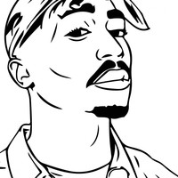 Desenho de Tupac para colorir