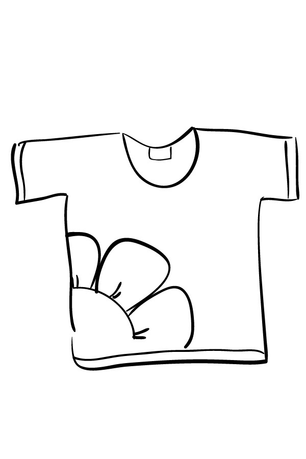 Desenho Camiseta com estampa de flor para colorir - Tudodesenhos