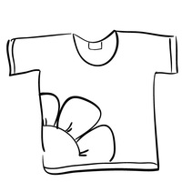 Desenho de Camiseta com estampa de flor para colorir