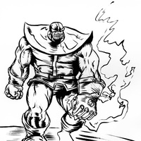 Desenho de Thanos caminhando para colorir