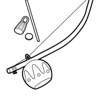 Desenho de Berimbau para colorir