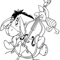 Desenho de Burro tocando violoncelo para colorir