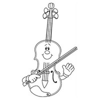 Desenho de Hardanger Fiddle para colorir