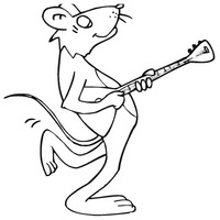 Desenho de Rato tocando balalaica para colorir