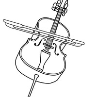 Desenho de Violoncelo instrumento para colorir