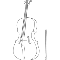 Desenho de Violoncelo para colorir