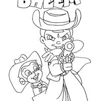 Desenho de Chhota Bheem cowboy para colorir