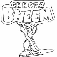 Desenho de Chhota Bheem e logo para colorir