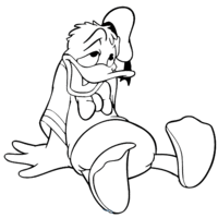 Desenho de Donald cansado para colorir