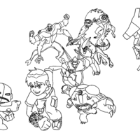 Desenho de Personagens de Ben 10 para colorir