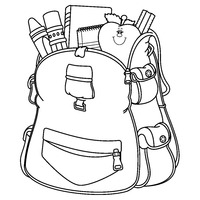 Desenho de Mochila escolar para colorir