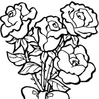 Desenho de Arranjo de rosas para colorir