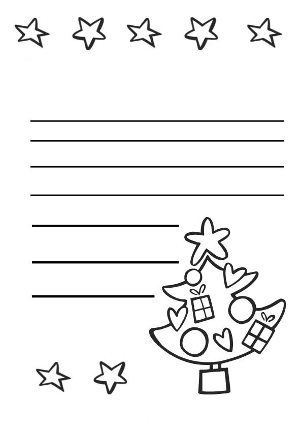 Desenho de Papel de carta de árvore de Natal para colorir - Tudodesenhos