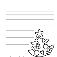 Desenho de Papel de carta de árvore de Natal para colorir