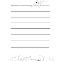 Desenho de Papel de carta de dinossauro para colorir